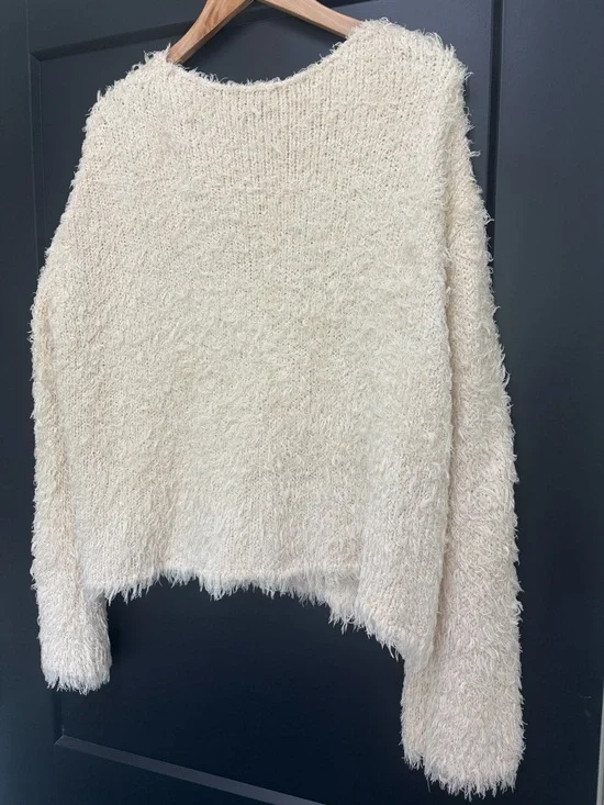 MANSUR GAVRIEL Silk sweater women’s large eyelash Frayed knit made in Italy - Picture 4 of 8